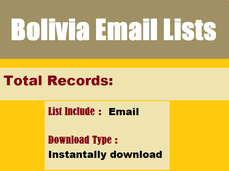 Bolivia Email Lists