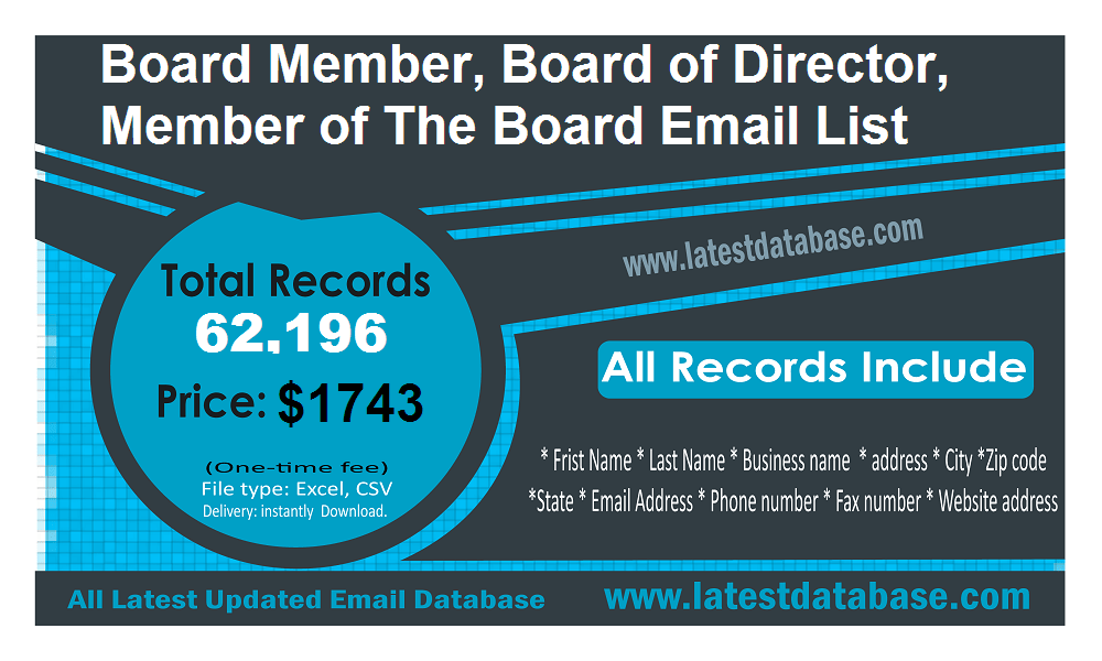 Board Member Board of Director, Member of The Board Email List