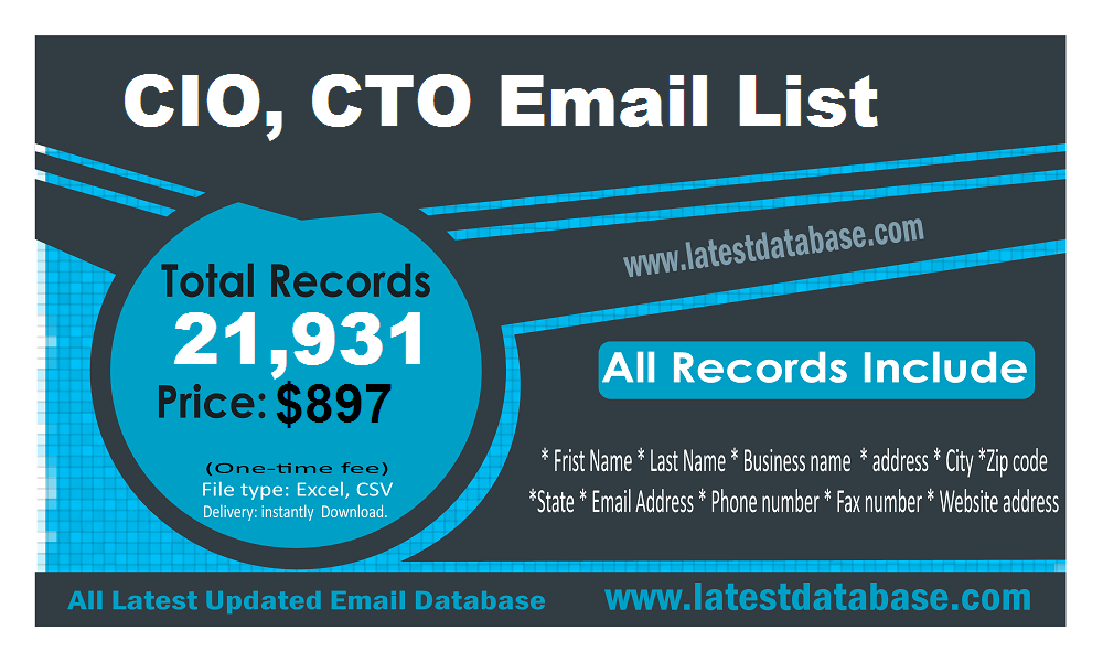 CIO Списък на имейли за CTO