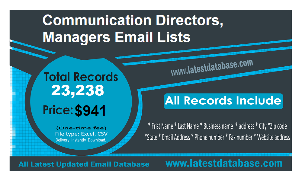 Communication Directors Managers Email Lists