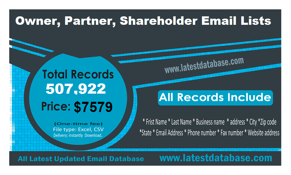 Owner Partner Shareholder Email Lists
