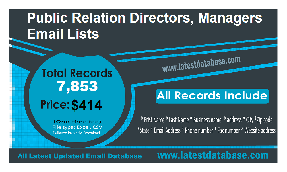 Public Relation Directors Managers Email Lists
