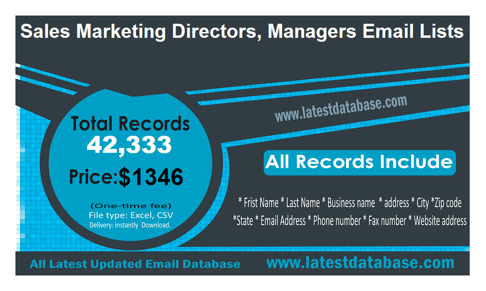 Sales Marketing Directors Managers Email Lists