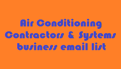 Lista de e-mail comercial de empreiteiros e sistemas de ar condicionado