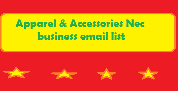 Beklædning og tilbehør Nec-virksomheds-e-mail-liste