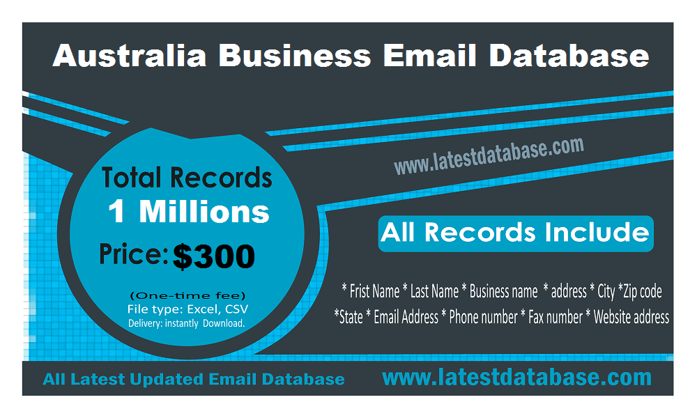 Base de données de courrier électronique en Australie