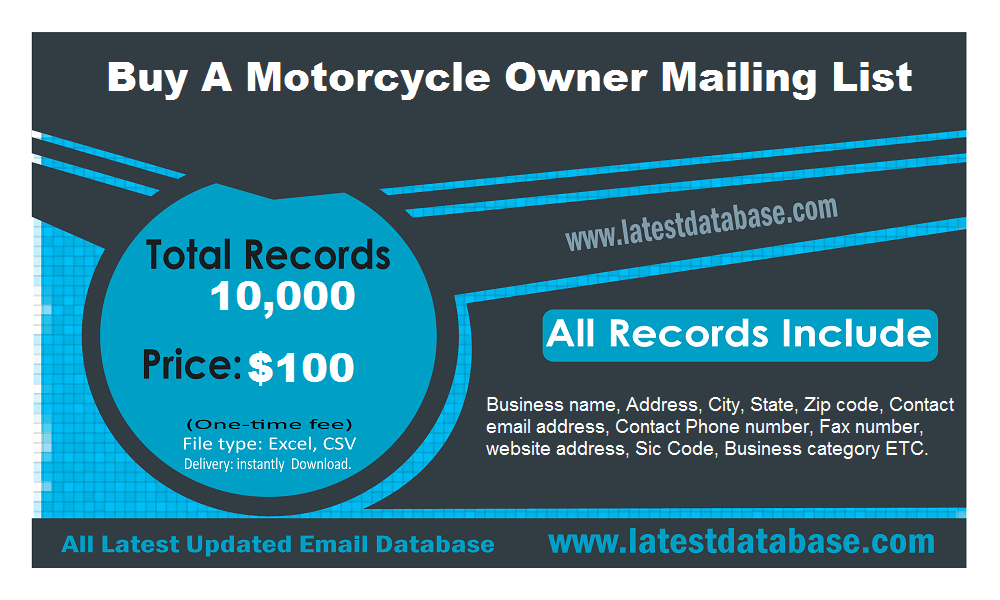 Buy A Motorcycle Owner Mailing List