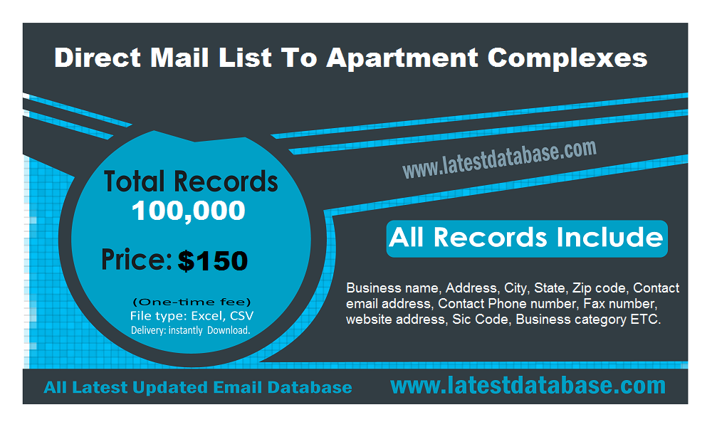 Direct Mail List To Apartment Complexes