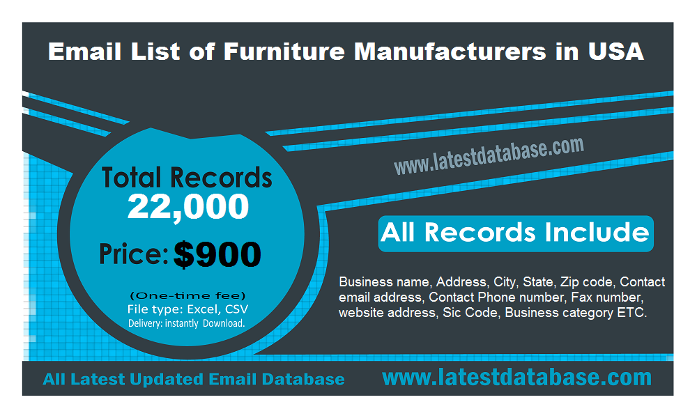 Llista de correu electrònic dels fabricants de mobles als EUA