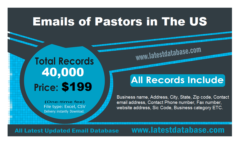 Lista de correo electrónico de pastores en los EE. UU.