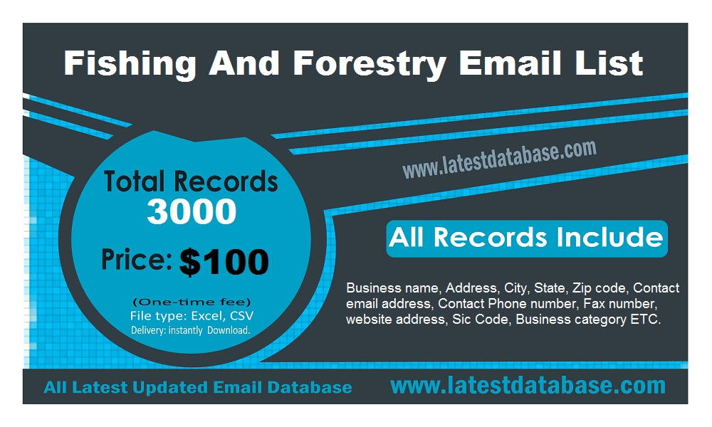 Fishing And forestry Email List