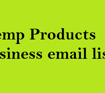 Hemp Products business email list