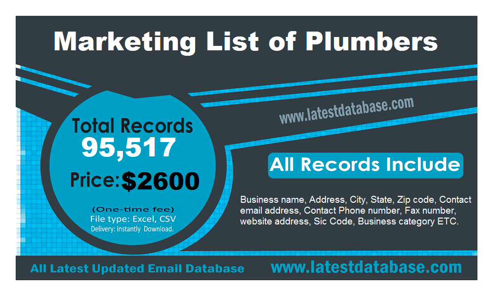 email list of plumbers