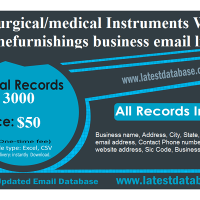Mfg Surgical/medical Instruments Whol Homefurnishings business email list
