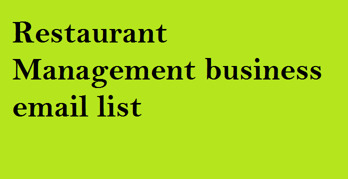 Restaurant Management virksomheds e-mail-liste