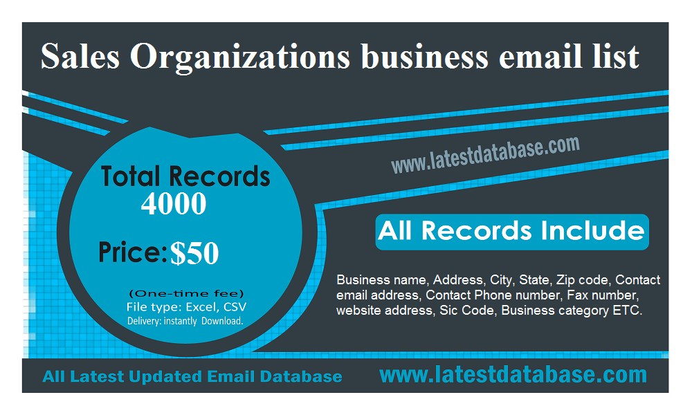 Sales Organizations business email list