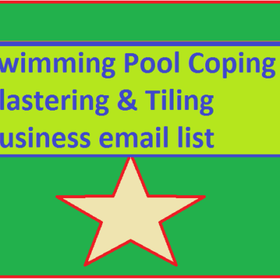 Lista de e-mail comercial para cobertura de piscina, reboco e azulejos