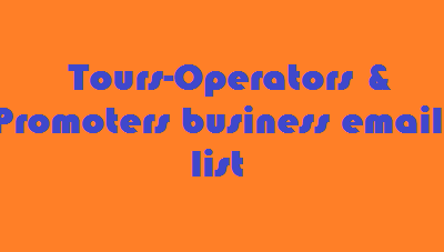 Tours-Operators & Promoters бизнесийн имэйлийн жагсаалт