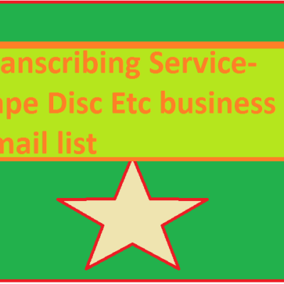 Transcriere Lista de e-mailuri de afaceri cu Serviciu-Tape Disc Etc