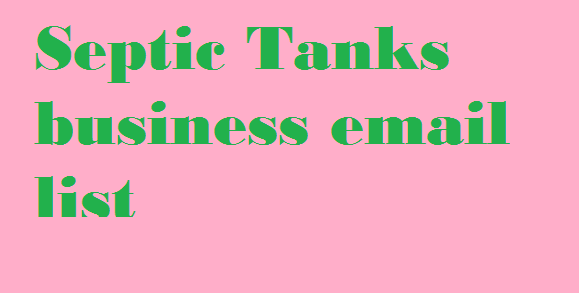 Septic Tanks business email list