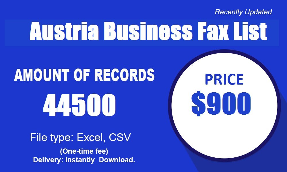 Buy Fresh & Updated Austria Business Fax Lists