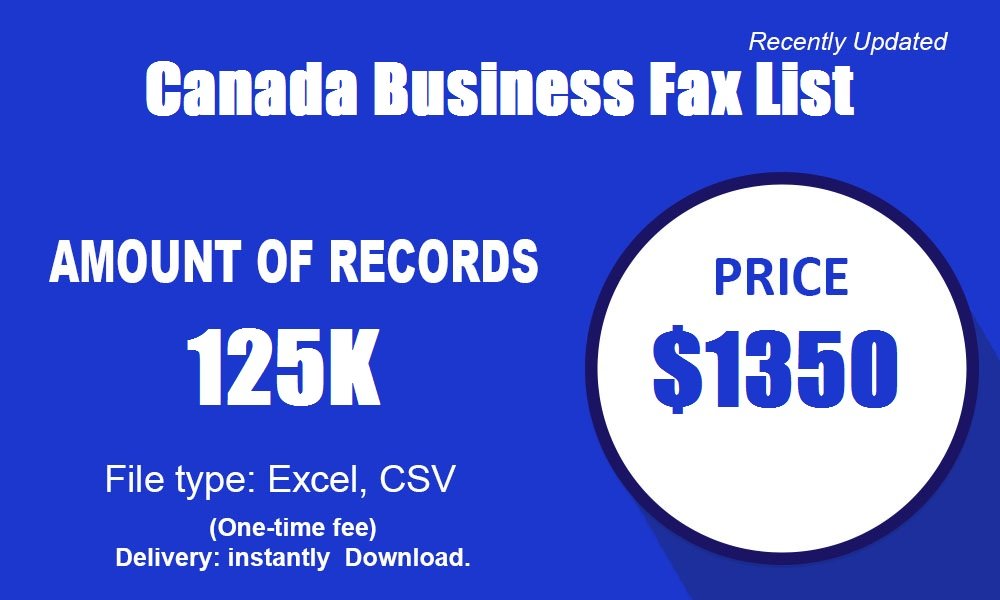 Kanada-Geschäftsfax-Liste