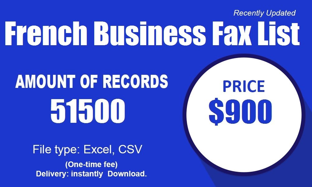Bumili ng mga listahan ng French Business Fax