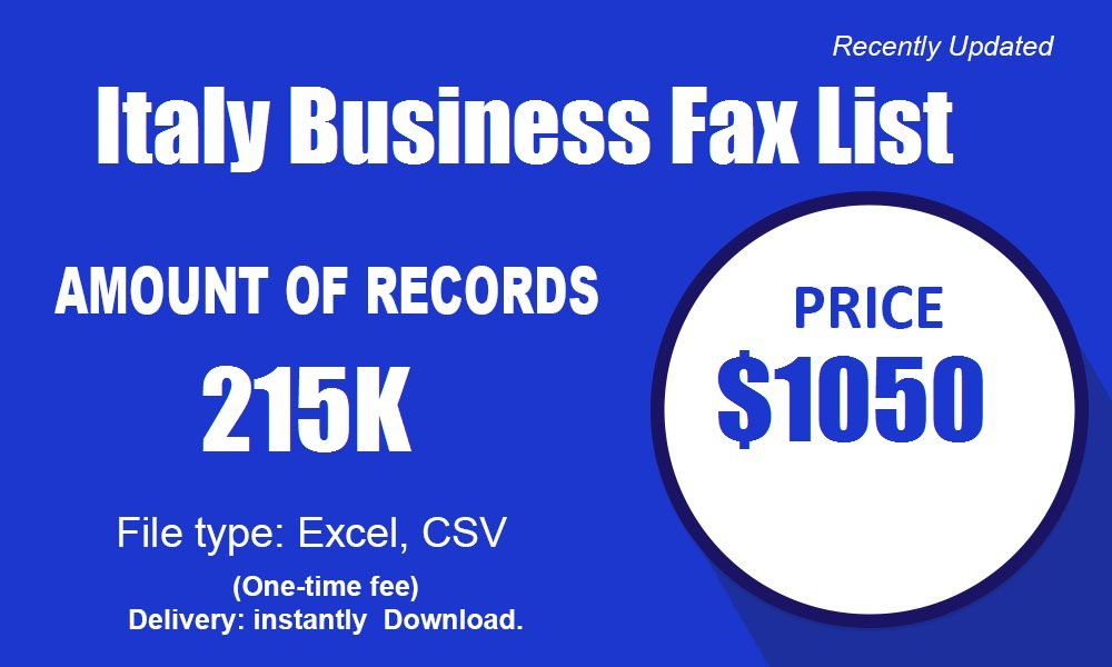 Buy Fresh & Updated Italy Business Fax Lists