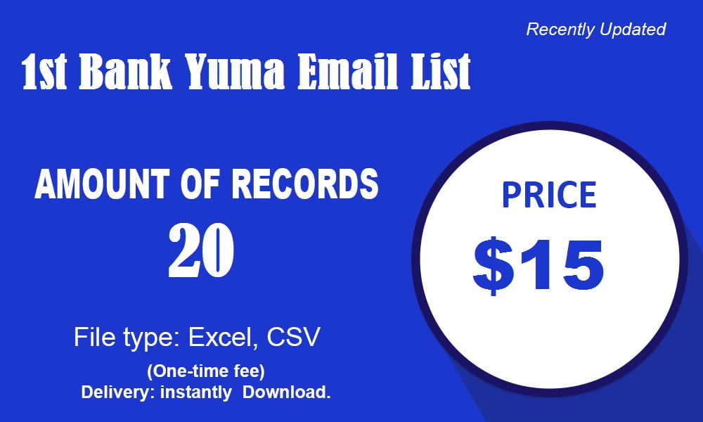 Lista de e-mail do primeiro banco Yuma