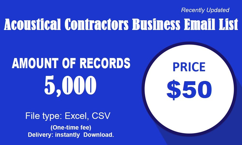 Acoustical Contractors Business Email List