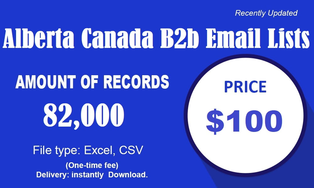 Listas de correo electrónico de Alberta Canada B2b