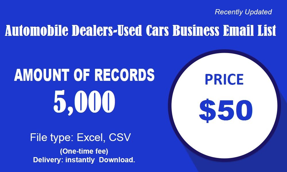 Automobile Dealers Used Cars Business Email List