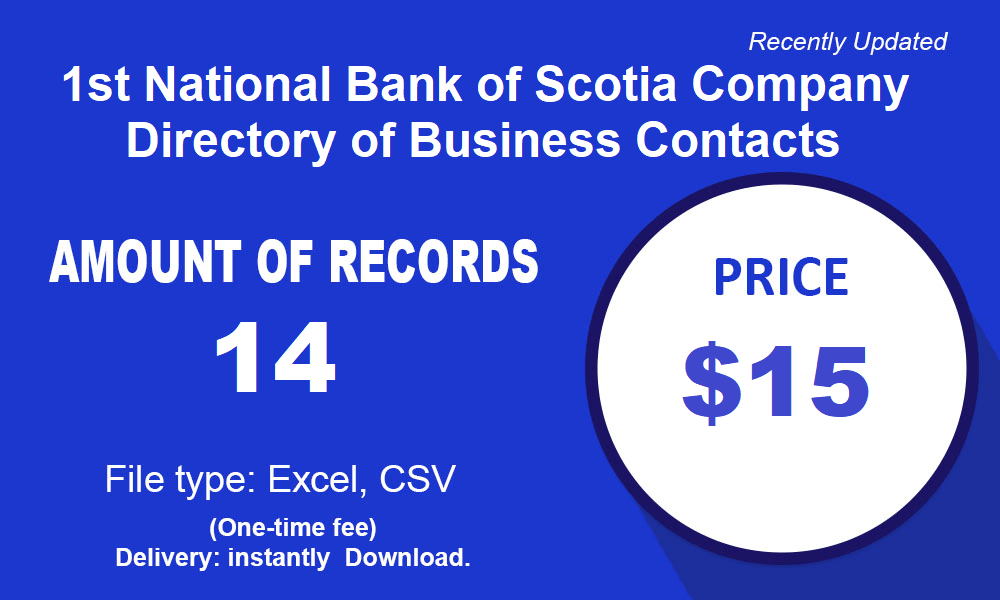 Contactos comerciales en 1st National Bank of Scotia
