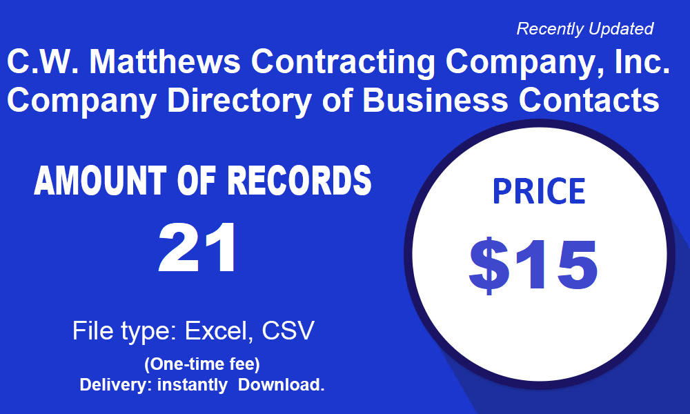 Kontak Bisnis di CW Matthews Contracting Company, Inc.