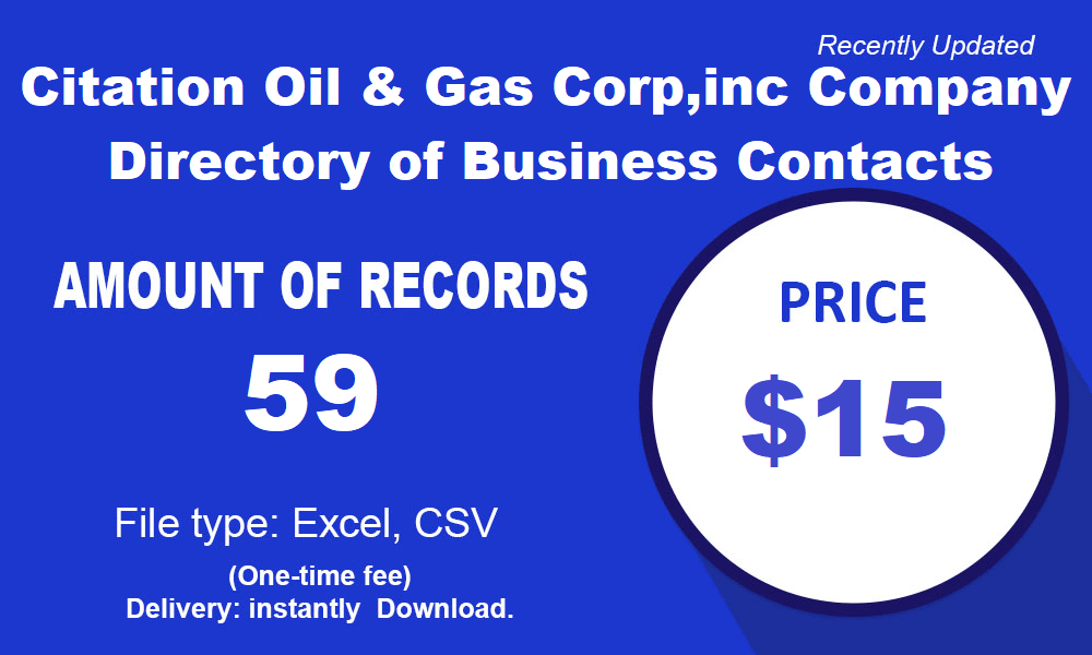 Biznesa kontakti uzņēmumā Citation Oil & Gas Corp, Inc.