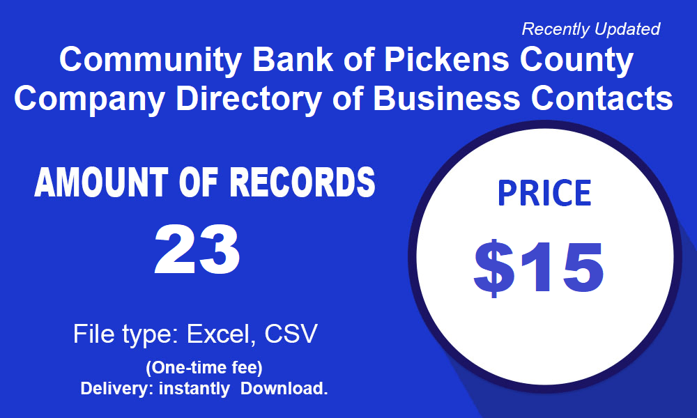 Business Contacts at Community Bank of Pickens County