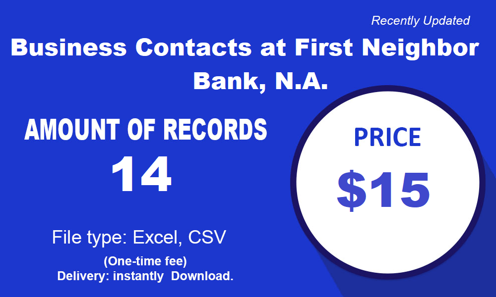 Business Contacts at First Neighbor Bank, N.A.