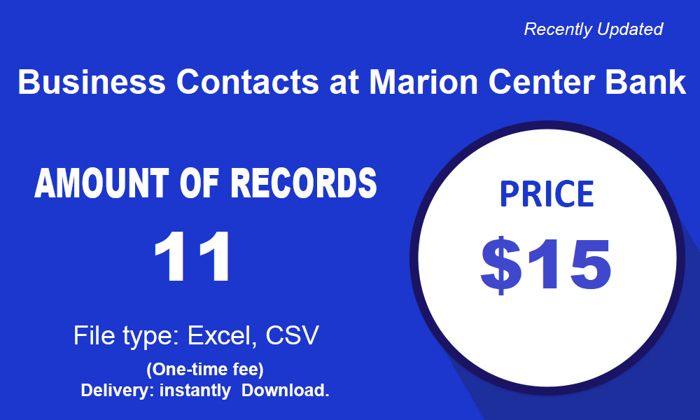 Business Contacts at Marion Center Bank