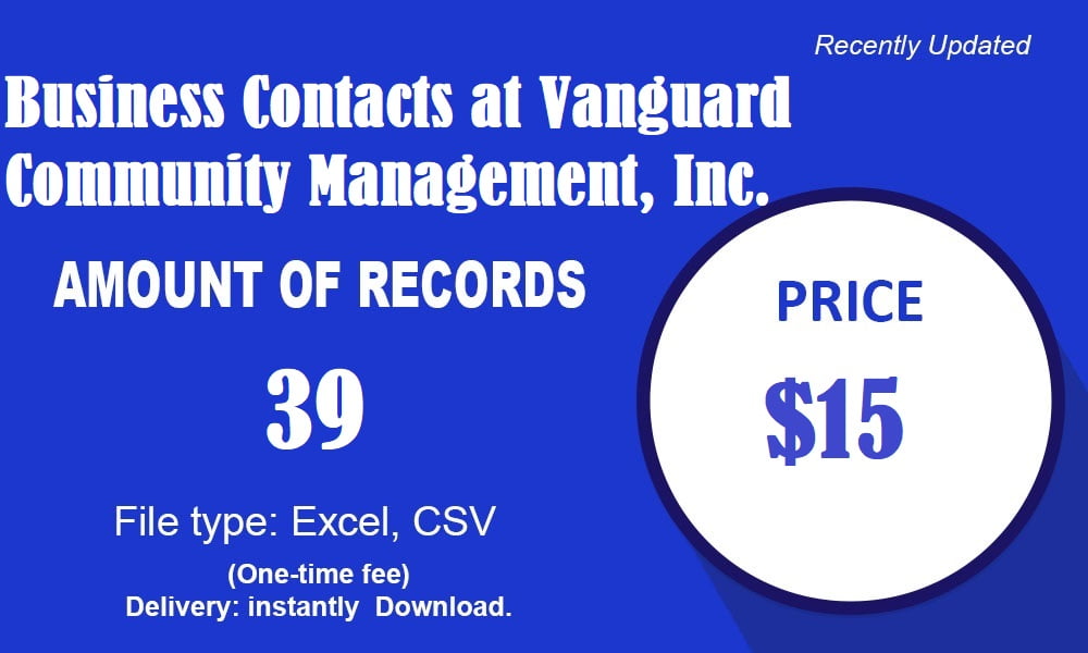 Contatos comerciais na Vanguard Community Management, Inc.