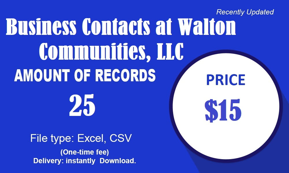 Biznesa kontakti uzņēmumā Walton Communities, LLC