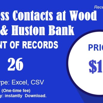 Բիզնես կոնտակտներ Wood & Huston Bank- ում
