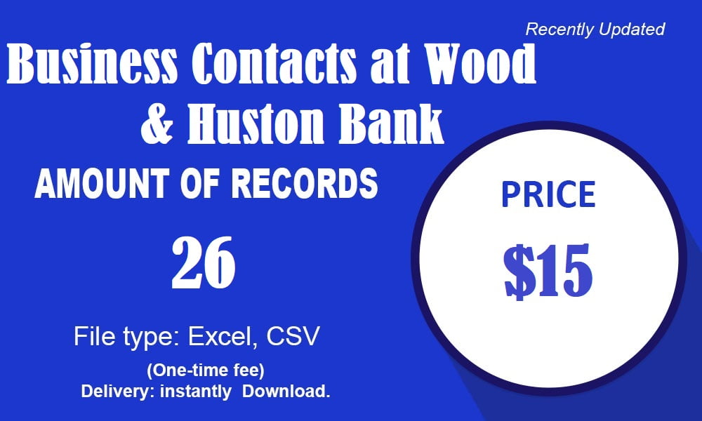 Contatti commerciali presso Wood & Huston Bank