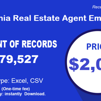 Lista e-mail agentów nieruchomości w Kalifornii
