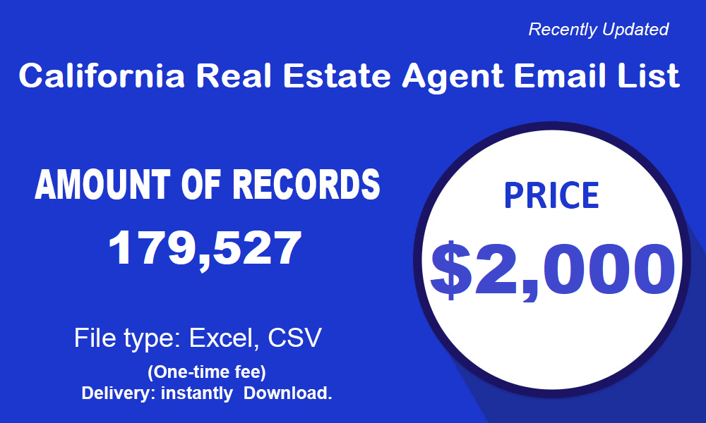 California Real Estate Agent Email List