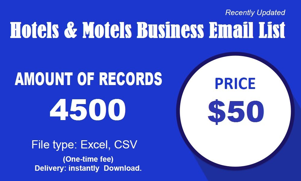 Hotels & Motels business email list