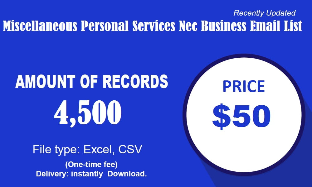 Miscellaneous Personal Services Nec business email list