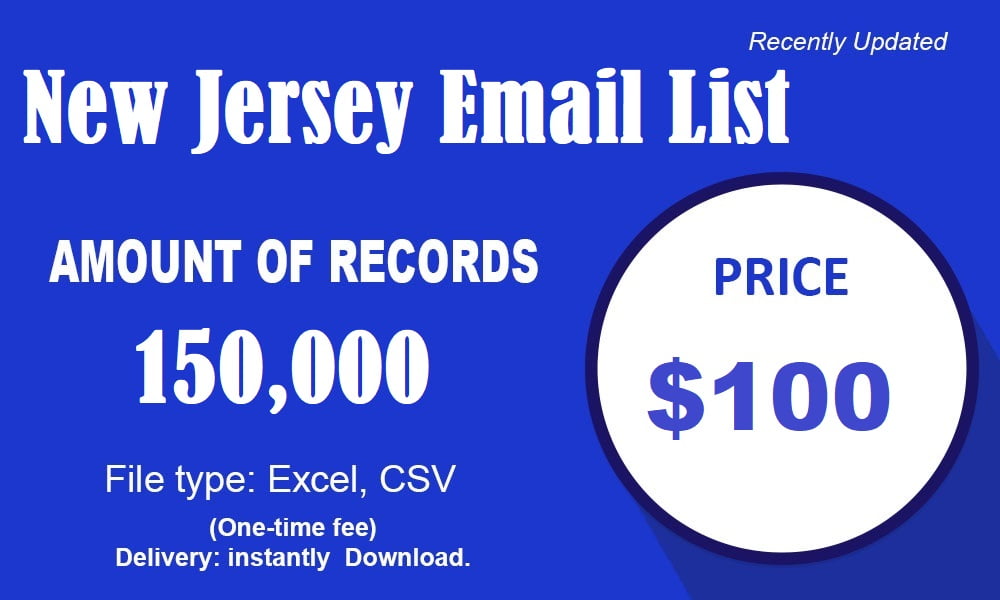 Lista de e-mail de Nova Jersey