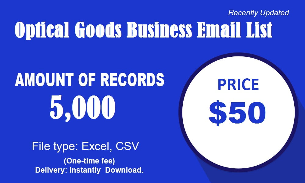 Optical Goods Business Email List