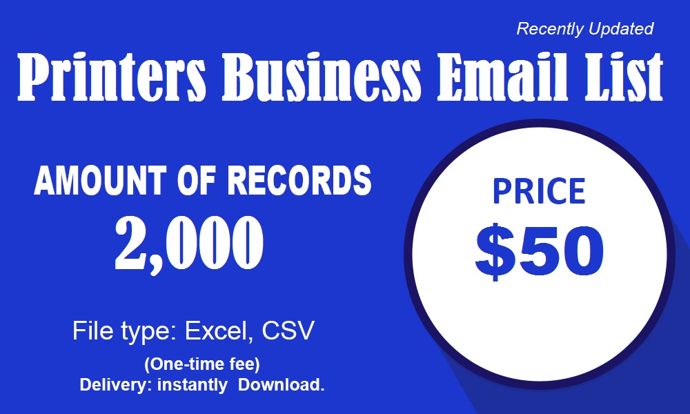 Printers Business Email List