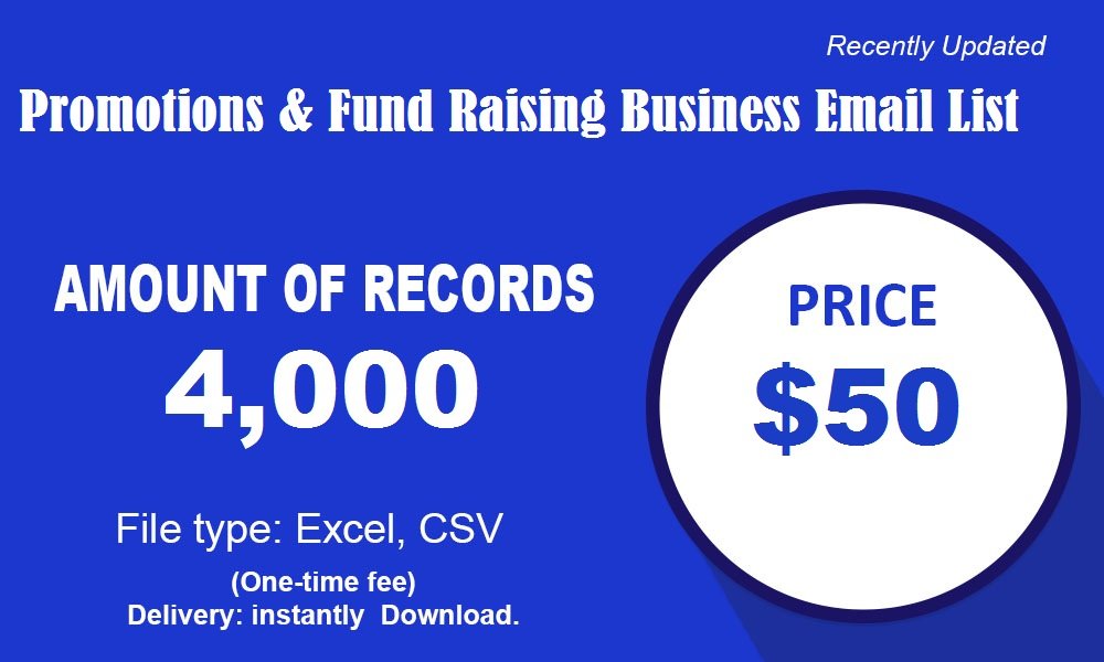 Promotions & Fund Raising business email list